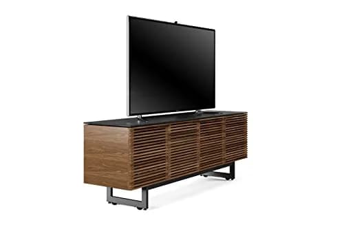 BDI Corridor 8179 Quad-Width Tall Media Cabinet, Natural Walnut | Modern TV Stand with Cable Management & Soft Glass Top thumbnail 4