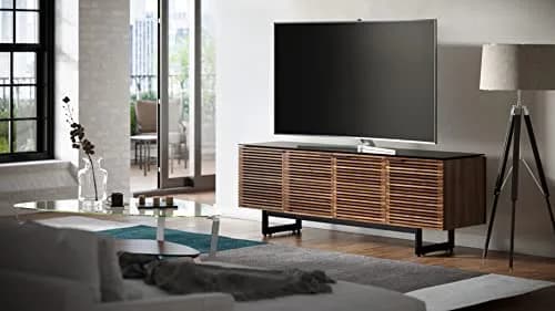 BDI Corridor 8179 Quad-Width Tall Media Cabinet, Natural Walnut | Modern TV Stand with Cable Management & Soft Glass Top thumbnail 6