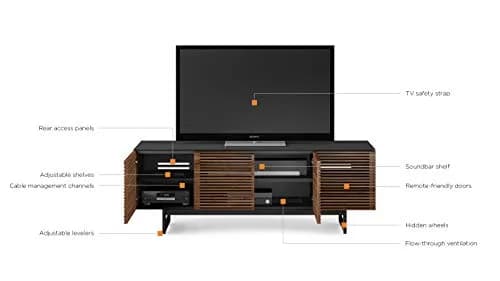 BDI Corridor 8179 Quad-Width Tall Media Cabinet, Natural Walnut | Modern TV Stand with Cable Management & Soft Glass Top thumbnail 8
