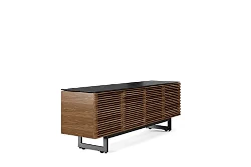 BDI Corridor 8179 Quad-Width Tall Media Cabinet, Natural Walnut | Modern TV Stand with Cable Management & Soft Glass Top thumbnail 2