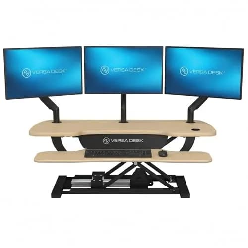 VERSADESK PowerPro 40 Inch Electric Standing Desk Converter | Push-Button Height Adjustable Sit to Stand Desk Riser for Monitors & Laptop thumbnail 1