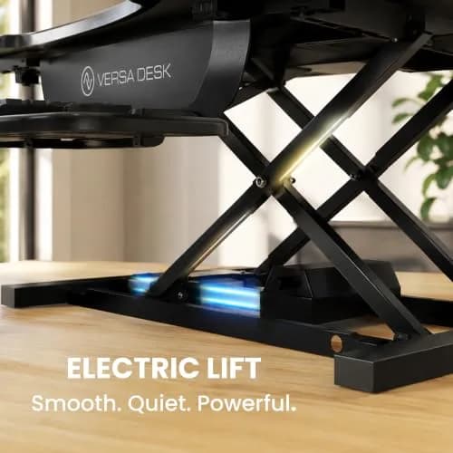 VERSADESK PowerPro 40 Inch Electric Standing Desk Converter | Push-Button Height Adjustable Sit to Stand Desk Riser for Monitors & Laptop thumbnail 7
