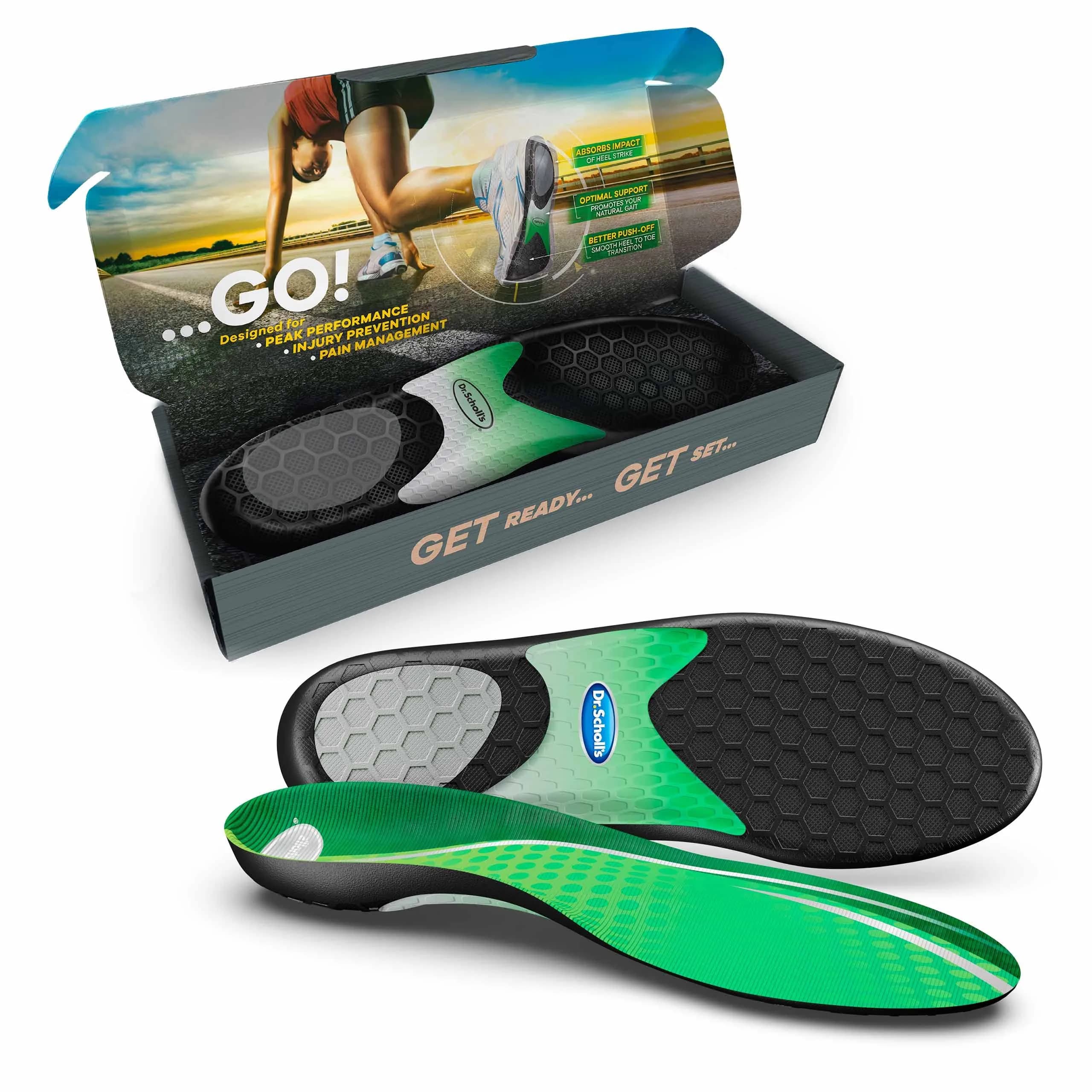 Dr. Scholl's Performance Sized to Fit Running Insoles for Men & Women | Shock Absorption & Injury Prevention
