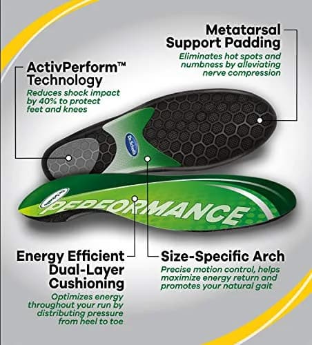 Dr. Scholl's Performance Sized to Fit Running Insoles for Men & Women | Shock Absorption & Injury Prevention thumbnail 6