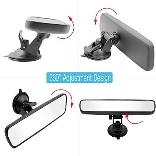 LECAMEBOR Rear View Mirror, Universal Thickened Anti-glare HD Car Interior Mirror | 24.5 x 7 CM, Plain HD, Wide View thumbnail 4