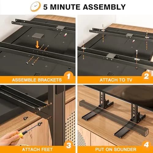 TAVR Universal Table Top TV Stand Mount for 20-75 Inch TVs | Heavy Duty Metal Support thumbnail 6
