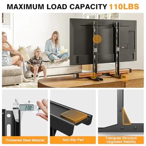 TAVR Universal Table Top TV Stand Mount for 20-75 Inch TVs | Heavy Duty Metal Support thumbnail 2