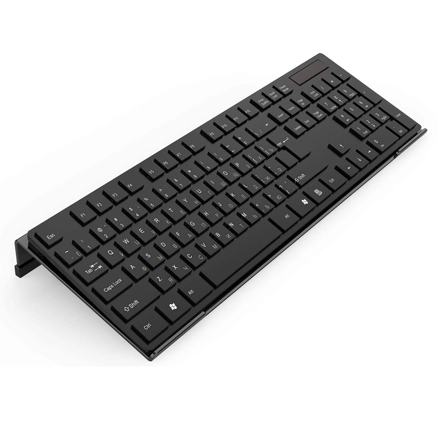 KOTEMON Acrylic Tilted Keyboard Stand for Ergonomic Typing | White, Full Size — Black / 17"x5.5"x1.5"H Full Size-BLACK