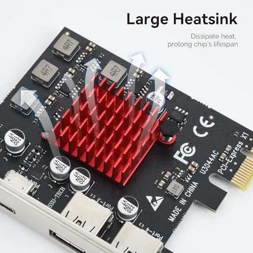 ELUTENG 4-Port PCIe USB 3.1 Expansion Card 2 USB-A 2 Type-C | Self-Powered, 10Gbps thumbnail 4
