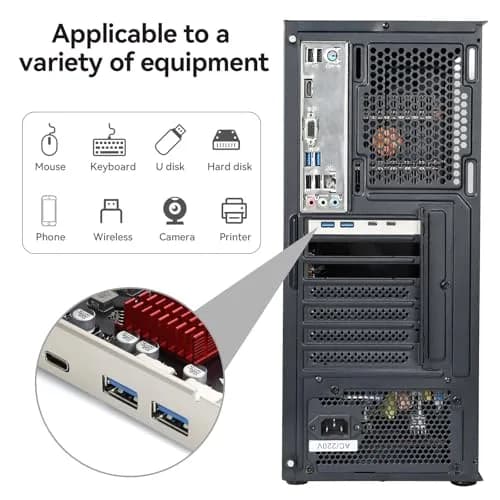 ELUTENG 4-Port PCIe USB 3.1 Expansion Card 2 USB-A 2 Type-C | Self-Powered, 10Gbps thumbnail 6