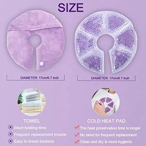 Gbrand Breast Therapy Pads, Hot Cold Breastfeeding Gel Pads 17cm (6.7 inches) | Reusable Cold & Hot Compress for Postpartum Recovery thumbnail 4