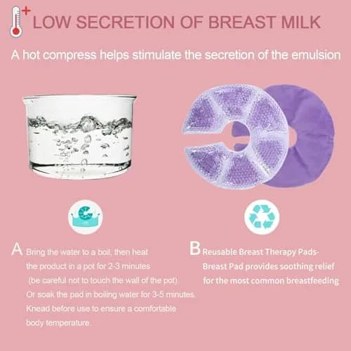 Gbrand Breast Therapy Pads, Hot Cold Breastfeeding Gel Pads 17cm (6.7 inches) | Reusable Cold & Hot Compress for Postpartum Recovery thumbnail 5