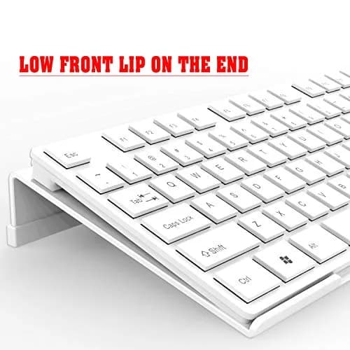 KOTEMON Acrylic Tilted Keyboard Stand for Ergonomic Typing | White, Full Size thumbnail 4