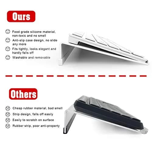 KOTEMON Acrylic Tilted Keyboard Stand for Ergonomic Typing | White, Full Size thumbnail 6