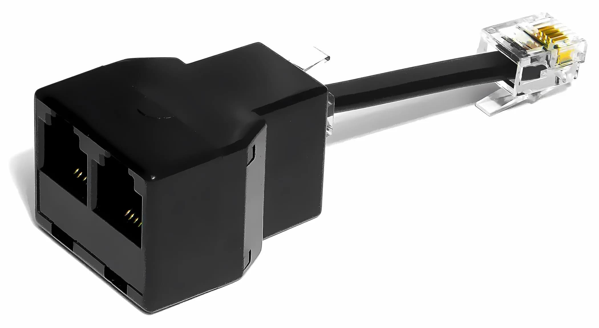 RetailAndBulk Phone Jack Splitter for Landline Duplex 6P4C | Reliable 2-In-1 RJ11 Adapter with Custom Cables (enables multiple devices)