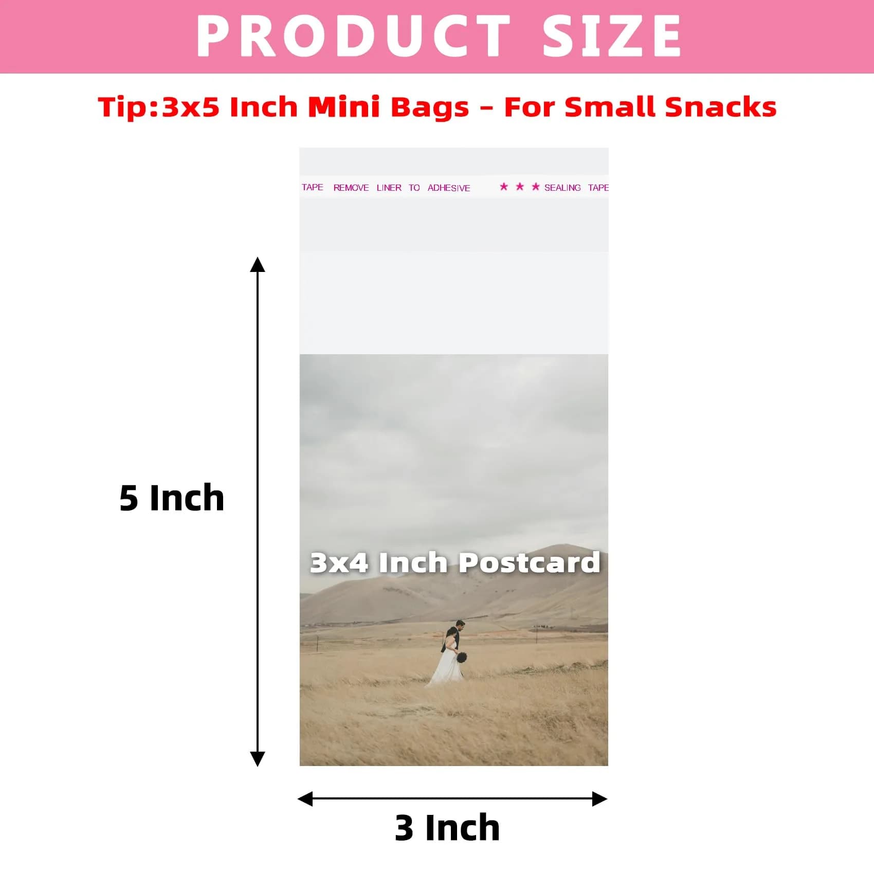 Morepack Clear Cellophane Treat Bags 200Pcs 7.62cm x 12.7cm (3"x5") | Professional Grade for Packaging Party Favors, Candy, and Small Items - view 2
