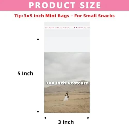 Morepack Clear Cellophane Treat Bags 200Pcs 7.62cm x 12.7cm (3"x5") | Professional Grade for Packaging Party Favors, Candy, and Small Items thumbnail 2