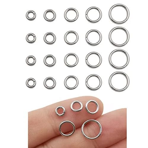 WOCRAFT Stainless Steel Jump Rings 1000 pcs Mix 5mm-10mm | Connector Rings for Jewelry Making thumbnail 1