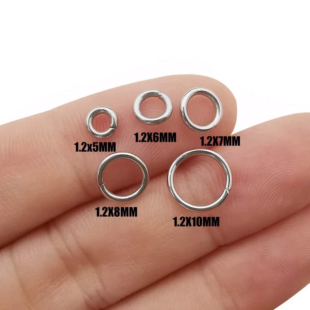 WOCRAFT M535 Stainless Steel Jump Rings (1.5mm Thick) - 1000pcs Mix 5-10mm for Jewelry Making - view 2