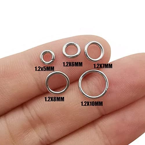 WOCRAFT Stainless Steel Jump Rings 1000 pcs Mix 5mm-10mm | Connector Rings for Jewelry Making thumbnail 2