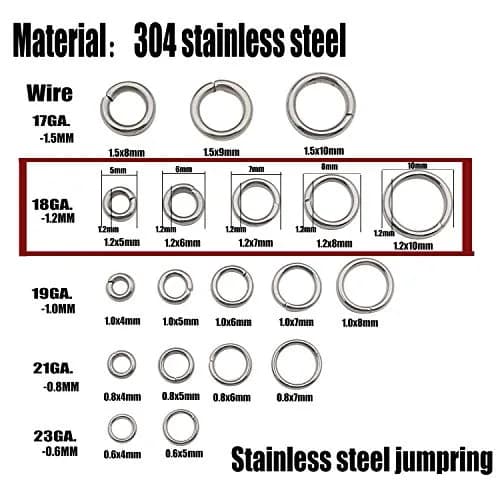 WOCRAFT Stainless Steel Jump Rings 1000 pcs Mix 5mm-10mm | Connector Rings for Jewelry Making thumbnail 3
