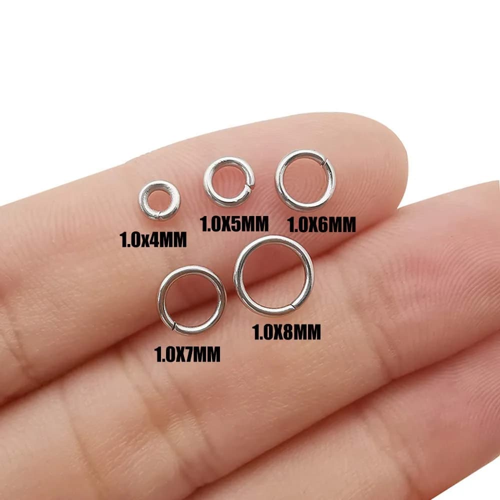 WOCRAFT Stainless Steel Jump Rings M534 (4mm-8mm Mix) for Jewelry Making - 1000 Pcs - view 2