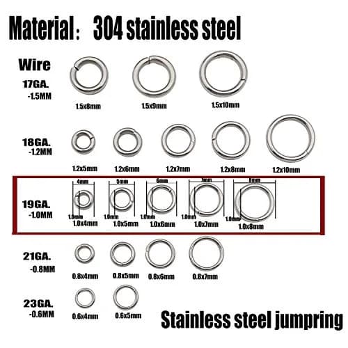 WOCRAFT Stainless Steel Jump Rings 1000 Pcs Mix 4mm-8mm | Jewelry Making Findings thumbnail 3