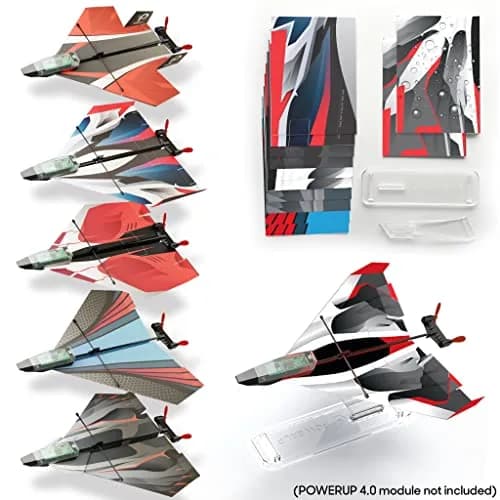 POWERUP 12 Color Paper Airplane Templates | 6 Designs, Waterproof & Tear-Proof DuPont Tyvek Sheets, Includes Display Stand thumbnail 5