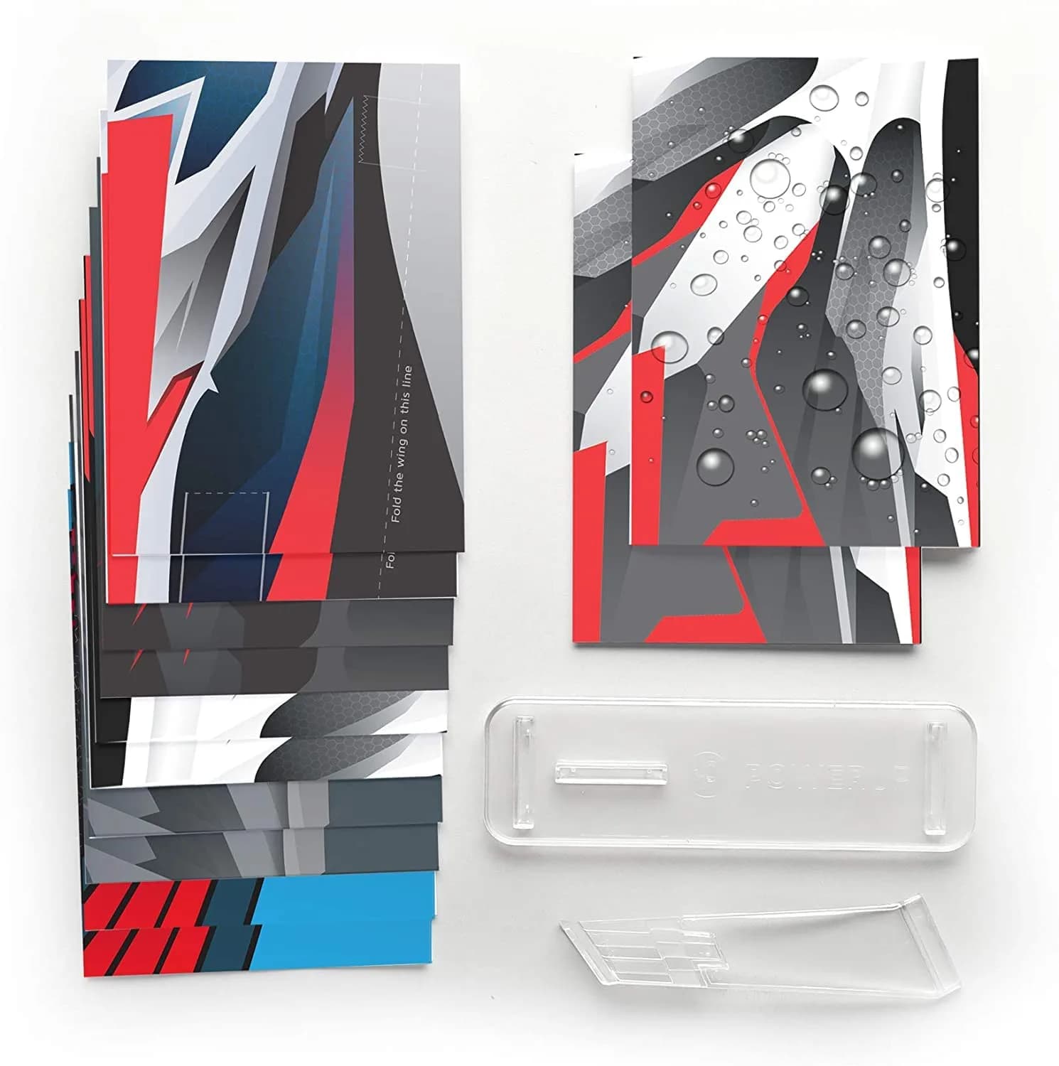 POWERUP 12 Color Paper Airplane Templates | 6 Designs, Waterproof & Tear-Proof DuPont Tyvek Sheets, Includes Display Stand - view 2