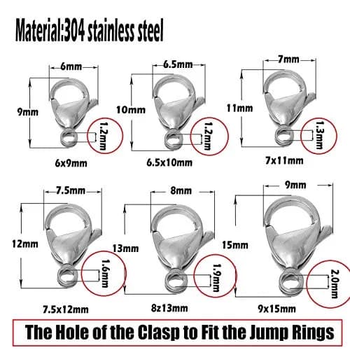 WOCRAFT Stainless Steel Jump Rings 8mm 9mm 10mm (1.5mm Thick) | 300pcs Mix Connector Rings for Jewelry Making thumbnail 4