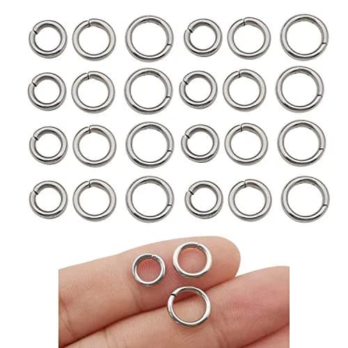 WOCRAFT Stainless Steel Jump Rings 8mm 9mm 10mm (1.5mm Thick) | 300pcs Mix Connector Rings for Jewelry Making thumbnail 1