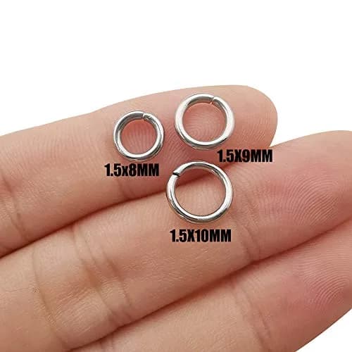 WOCRAFT Stainless Steel Jump Rings 8mm 9mm 10mm (1.5mm Thick) | 300pcs Mix Connector Rings for Jewelry Making thumbnail 2
