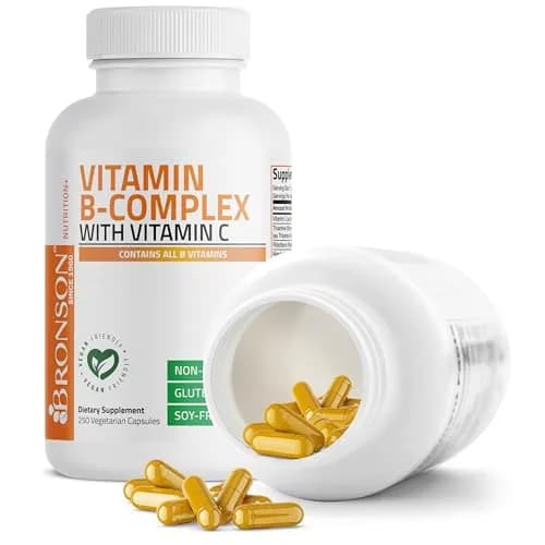 Bronson Vitamin B Complex with Vitamin C Vegetarian Capsules, 250 Count | Supports Energy & Immunity thumbnail 5