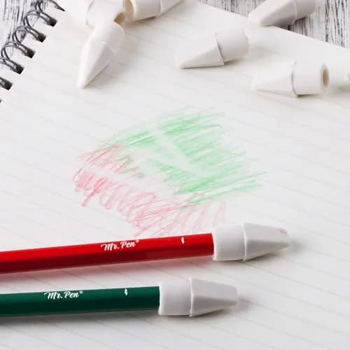Mr. Pen White Pencil Top Erasers 120 pcs | Bulk Pack Eraser for Students & Office thumbnail 5