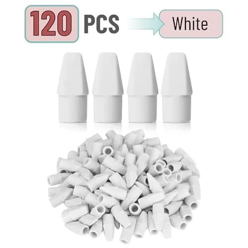 Mr. Pen White Pencil Top Erasers 120 pcs | Bulk Pack Eraser for Students & Office thumbnail 2