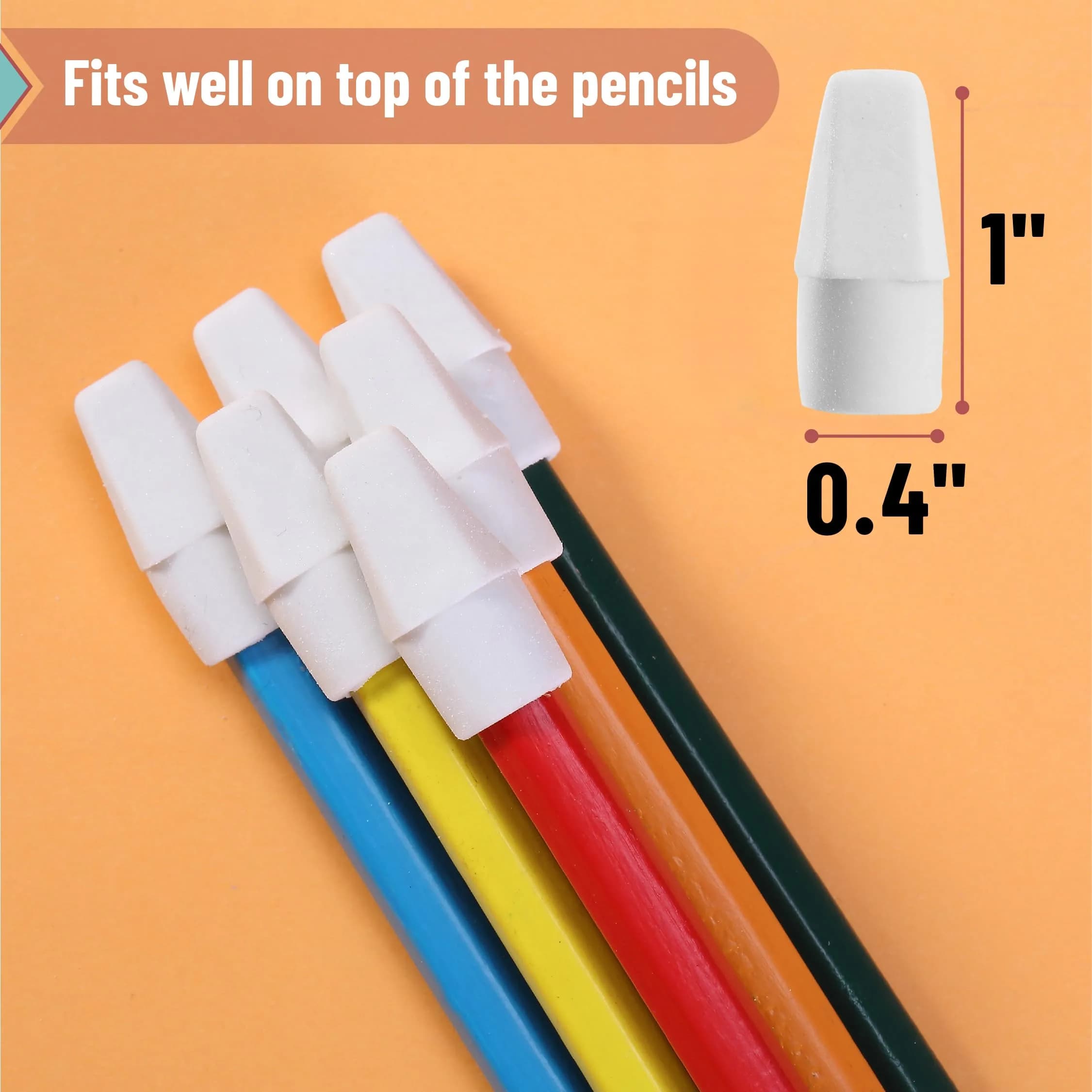 Mr. Pen White Pencil Top Erasers 120 pcs | Bulk Pack Eraser for Students & Office - view 3