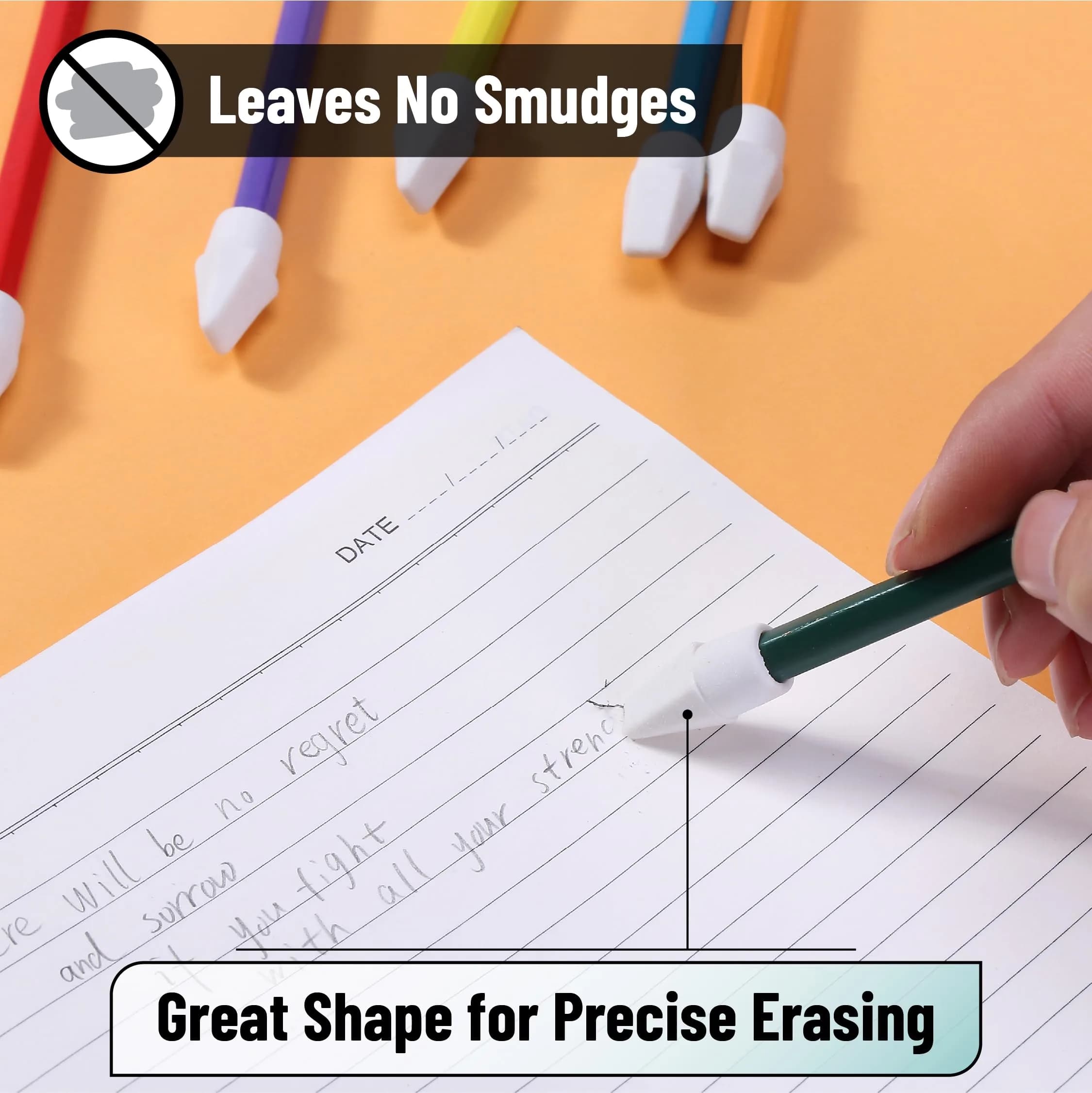 Mr. Pen White Pencil Top Erasers 120 pcs | Bulk Pack Eraser for Students & Office - view 4