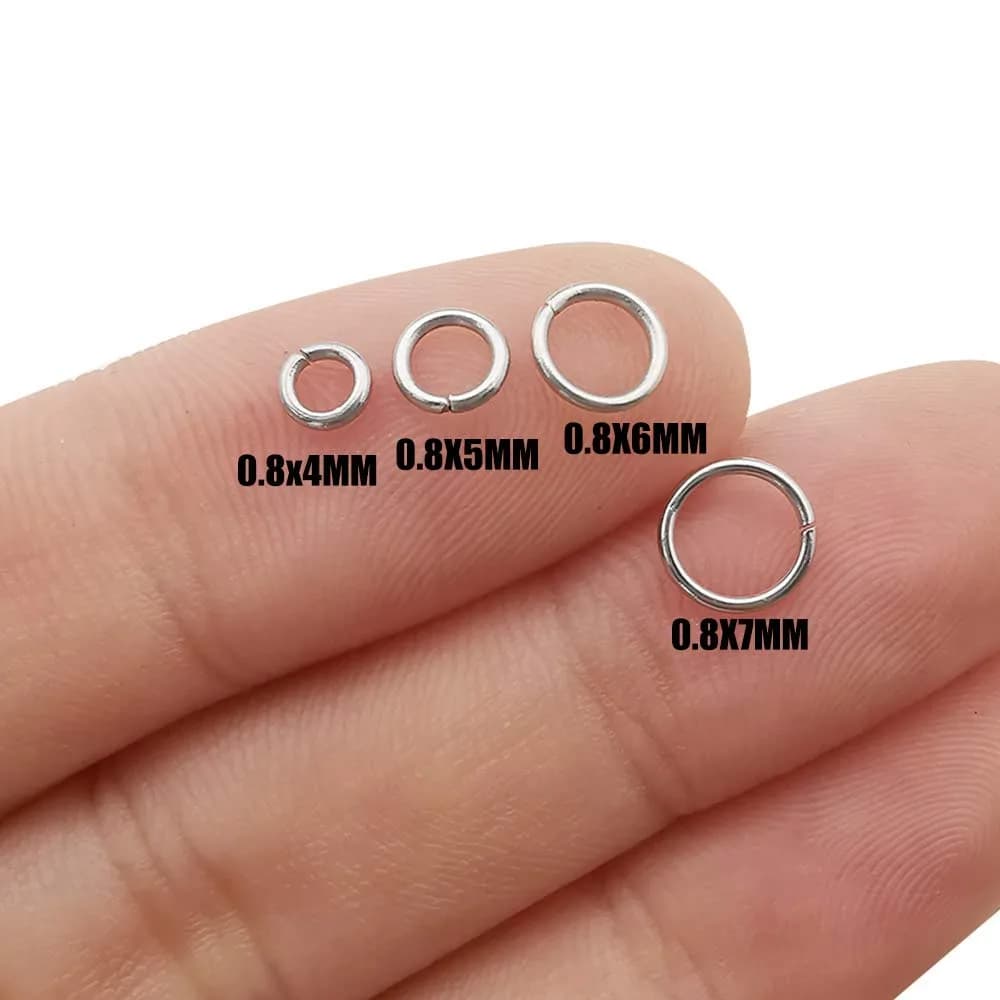 WOCRAFT M533 Jump Rings 4mm-7mm Mix (1200 Pcs) Stainless Steel Connector Rings for Jewelry Making - view 2