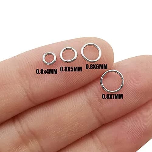 WOCRAFT Stainless Steel Jump Rings Mix Sizes | 1200 Pcs Connector Rings for Jewelry Making thumbnail 2