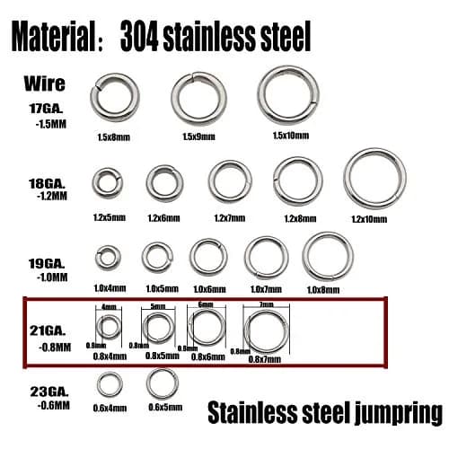WOCRAFT Stainless Steel Jump Rings Mix Sizes | 1200 Pcs Connector Rings for Jewelry Making thumbnail 3