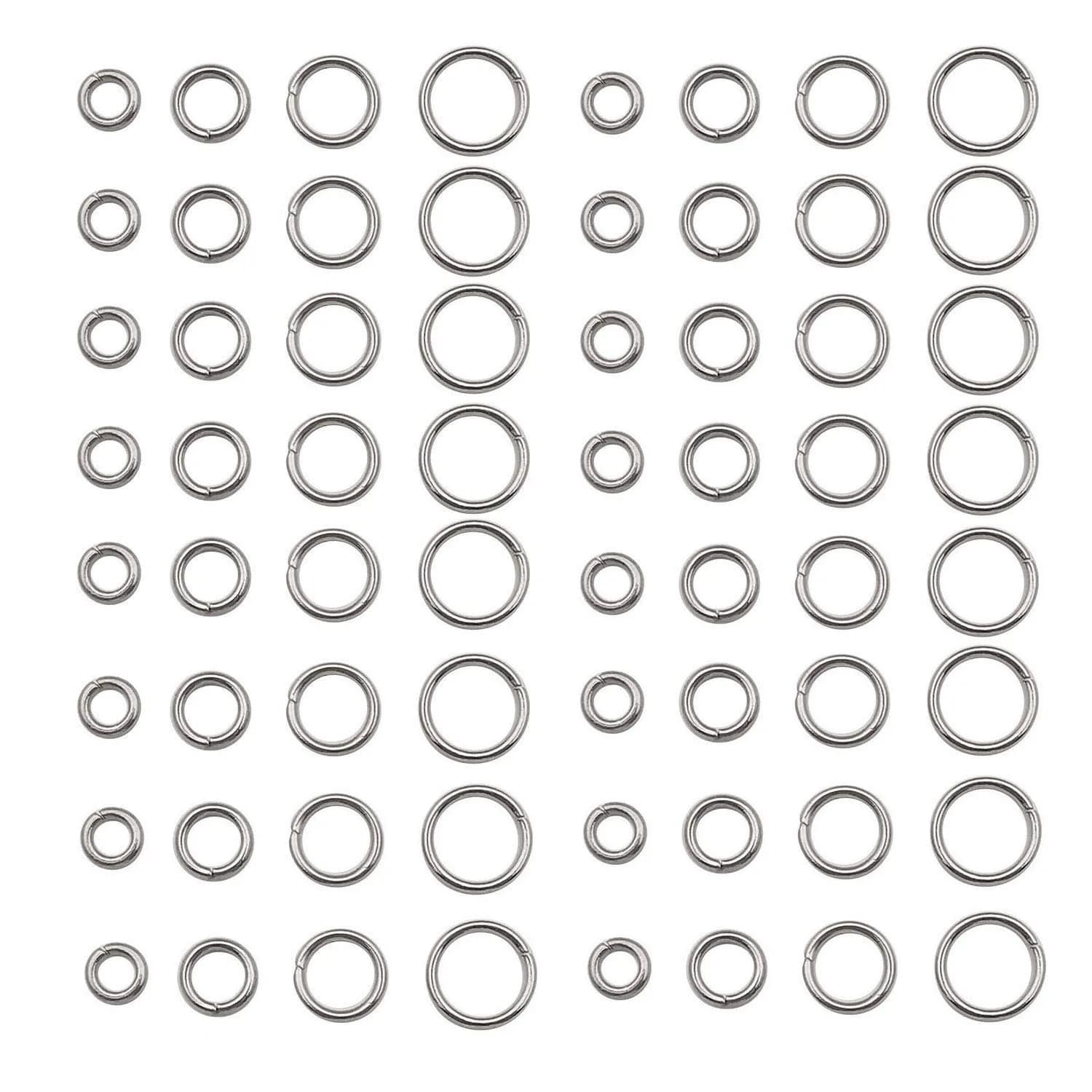 WOCRAFT Stainless Steel Jump Rings 8mm 9mm 10mm (1.5mm Thick) | 300pcs Mix Connector Rings for Jewelry Making — M533