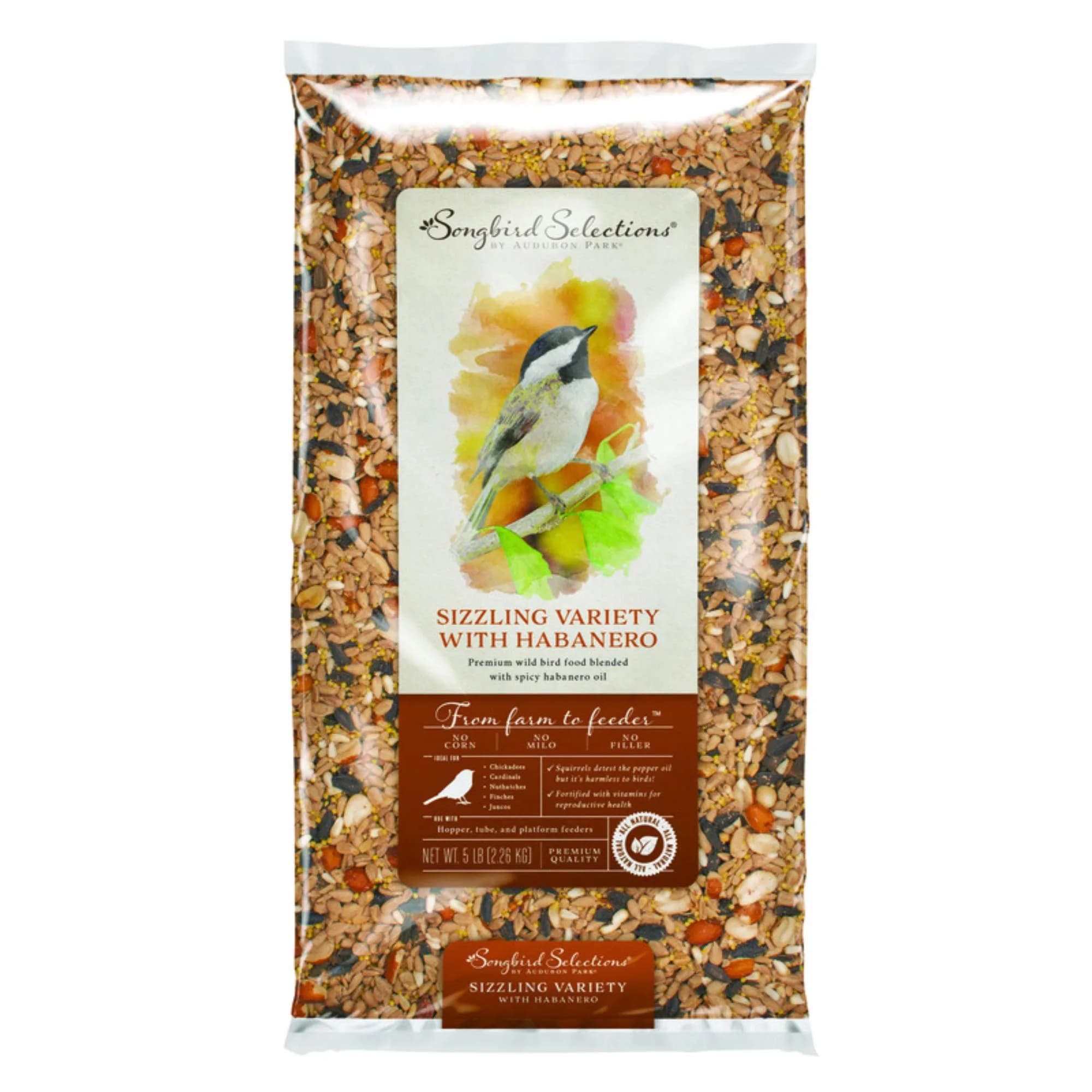 Global Harvest Foods Songbird Selections Chickadee and Nuthatch Wild Bird Food Sunflower 5 lb | Supports Backyard Birding