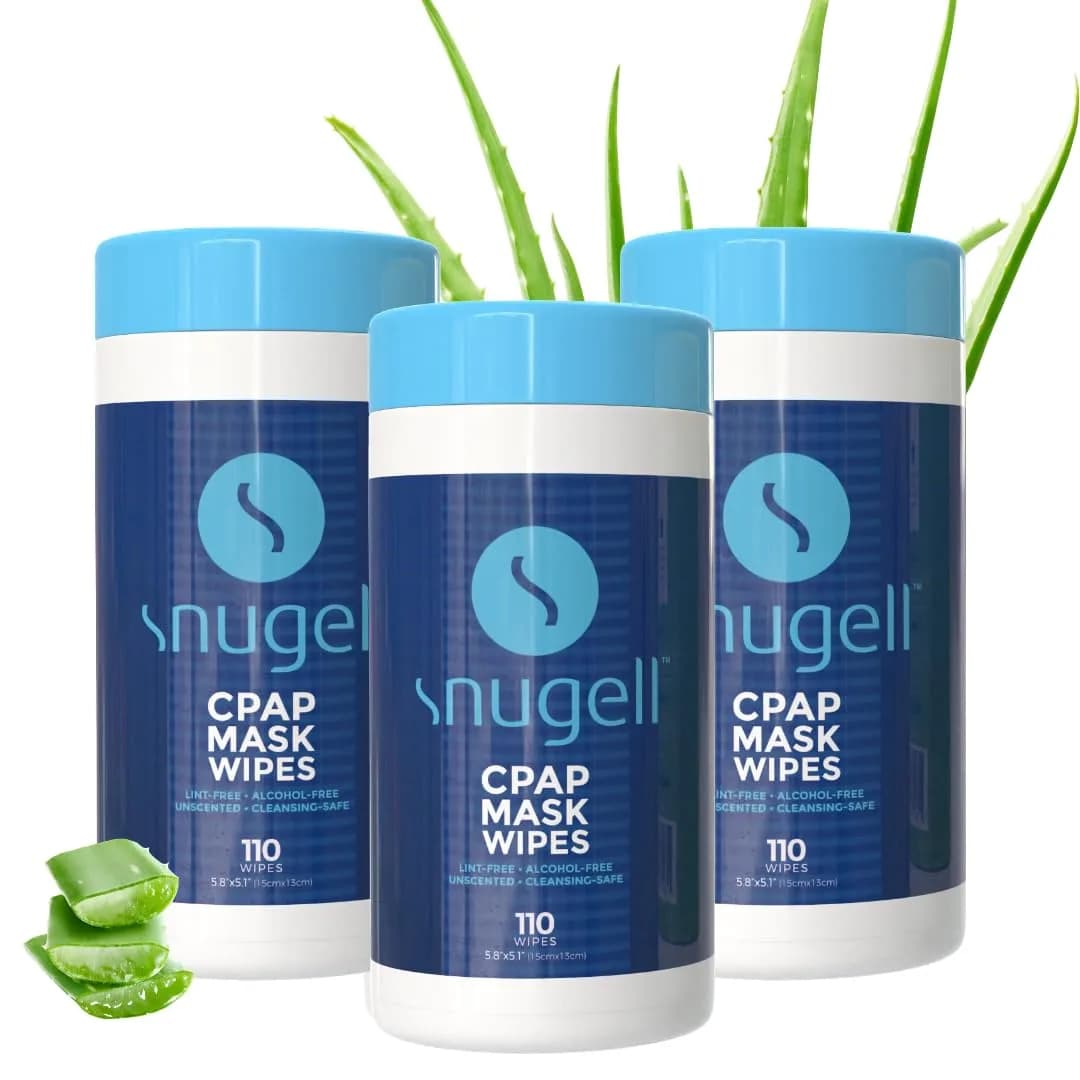 Snugell Unscented CPAP Mask Wipes (3-Pack, 330 Wipes Total) | 100% Soft Cotton, Alcohol-Free with Aloe Vera - main product image