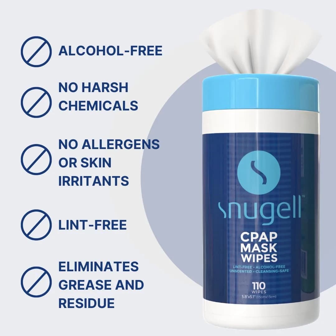 Snugell Unscented CPAP Mask Wipes (3-Pack, 330 Wipes Total) | 100% Soft Cotton, Alcohol-Free with Aloe Vera - view 5
