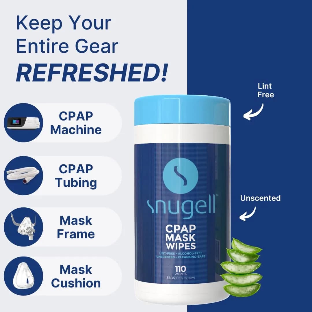 Snugell Unscented CPAP Mask Wipes (3-Pack, 330 Wipes Total) | 100% Soft Cotton, Alcohol-Free with Aloe Vera - view 4