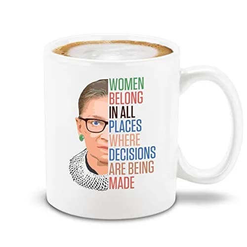 shop4ever Inspirational Ceramic Coffee Mug RBG Ruth Bader Ginsburg White 11oz | Celebrate Equality and Leadership thumbnail 1