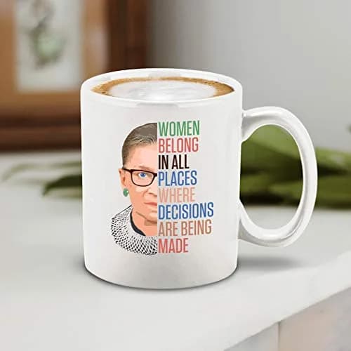 shop4ever Inspirational Ceramic Coffee Mug RBG Ruth Bader Ginsburg White 11oz | Celebrate Equality and Leadership thumbnail 4