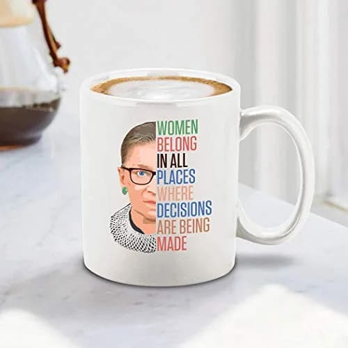 shop4ever Inspirational Ceramic Coffee Mug RBG Ruth Bader Ginsburg White 11oz | Celebrate Equality and Leadership thumbnail 5
