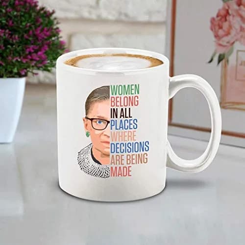 shop4ever Inspirational Ceramic Coffee Mug RBG Ruth Bader Ginsburg White 11oz | Celebrate Equality and Leadership thumbnail 3