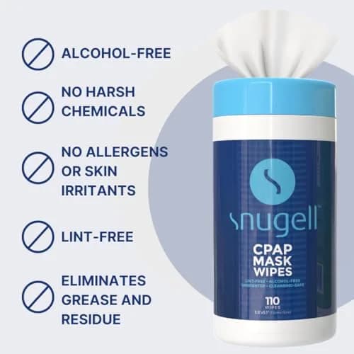 Snugell Unscented CPAP Mask Wipes 110 Count | Gentle, Alcohol-Free Cleaning for CPAP Masks, Tubes & Devices thumbnail 5